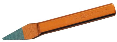 Dönges Kreuzmeißel, Abmessung 125 x 14 x 9 mm (Maurermeißel) DIN: 6451, Chrom-Vanadium-Stahl, flach-oval, kupferfarbig lackiert, Absplittern wird durch speziellen Sicherheitsschlagkopf vermieden