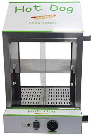 GS Multitrade Hotdog Steamer Warmhaltegerät für ca. 200 Würstchen und 50 Brötchen mit Ablassventil 2000 Watt