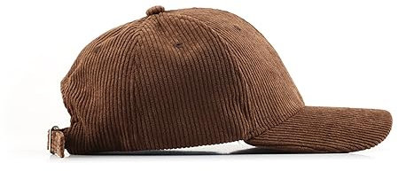 Cordhut, niedriges Profil, einfarbig, Baseballkappe, Sonnenhut, verstellbar, für Damen und Herren, Braun, M/L