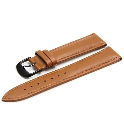 Brunt läderarmband med roséguldlås Armband 18mm 20mm klockband 22mm klocka Armband för alla klocka,Ljusbrun BK,22mm