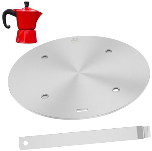 Adaptateur Induction 16cm 20cm 24cm Adaptateur Plaque Induction avec Poignée Amovible Diffuseur de Chaleur pour Gaz Alliage d'Aluminium Supraconducteur pour Casserole Moka Pot Pot Verre (Argent 16cm)