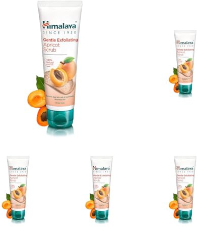 Himalaya Gentle Exfoliating Apricot Scrub Polishes impurities for Clean skin | Moisturizes, relieves and brightens skin | Suitable for all skin types - 75ml Confezione da 5