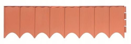Stolmet Premium Garden Lawn Edging Borders | Flexible Decorative Palisade Fence | Multiple Sizes & Colours | Weatherproof & Durable (5.9m Terracotta)