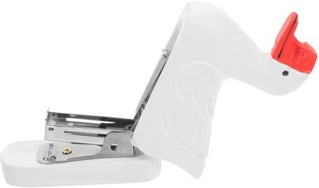 Homoyoyo Wooden Animal Stapler Reusable Paper Stapler White Goose Design Office Stationery for Boys and Girls and School