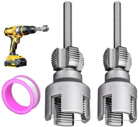 Outil de filetage intérieur et extérieur pour tuyaux, outil de filetage de tuyau avec double fonction, filières 1/2 3/4, kit de filetage compatible avec perceuse électrique pour tuyaux en PVC et en