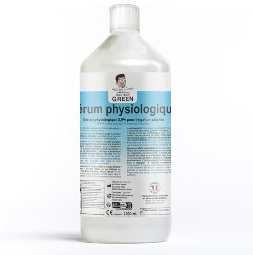 NaCl 0,9 % – 1 l – DR. GREEN – isotonisk fysiologisk saltlösning näsfri baby näsa sårrengöring salong lösning för näsögonen (1 l)