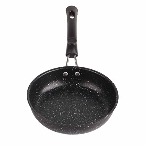 Respicefinem Sartén de Acero Inoxidable con Ergonómico Sartén de Cocina Antiadherente de Conducción de Rápida y Uniforme para Tocino Filete Huevos Cebollas 6.3 (16CM)