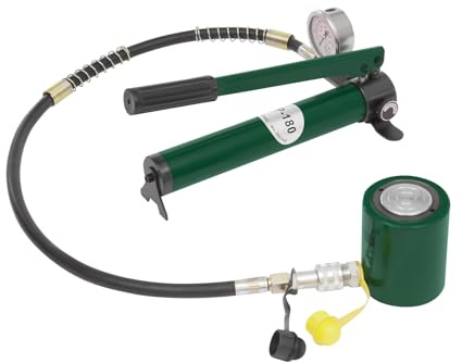 Martinetto idraulico da 20 tonnellate + pompa manuale cp-180 con manometro, kit di alimentazione per martinetto idraulico a basso profilo da 2 pollici, piccolo martinetto idraulico portatile da 20 t