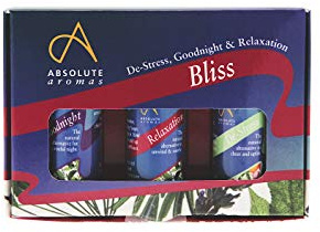 Absolute Aromas Juego de Mezclas de Aceites Esenciales Bliss - Paquete de Mezclas de Aromaterapia 3 x 10ml - De-Stress, Goodnight y Relaxation