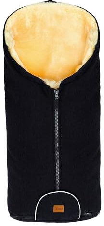 Fillikid Baby Fußsack Pamir & Windel Blaubär | Winterfußsack für Kinder | Lammfellfußsack für Babyschale, Kinderwagen, Buggy | Warmer Fußsack mit echten Lammfell | Fußsack ab Geburt