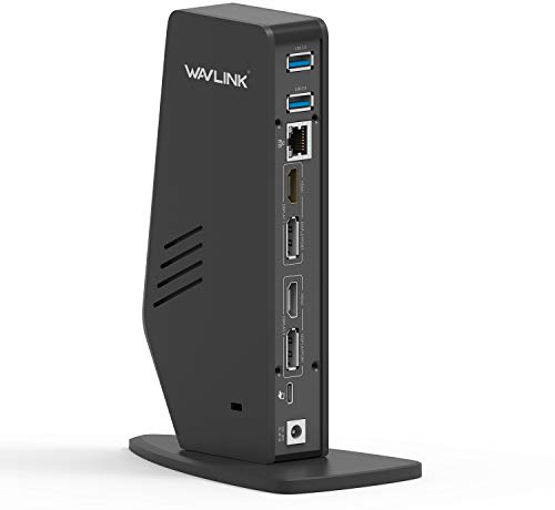 WAVLINK Station d'accueil universelle USB 3.0/USB C prend en charge les sorties vidéo double 4K pour Windows & Mac, Compatible avec nouveau MacBook Neo (DisplayPort et HDMI, audio 2 en 1, 5 ports USB)