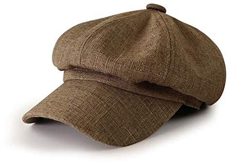 RUICHENG Ballongmössa dam skärmmössa bakerboy basker mössa med visir, BRUN, 56/60 cm