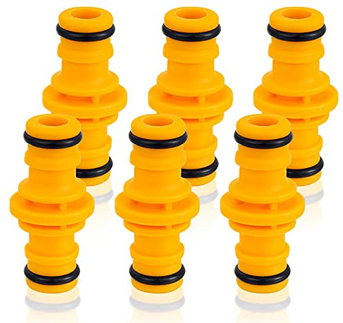6 Pcs Double Male Hose Connectors, Double Male Hose End Connector Hose Pipe Connectors for Garden