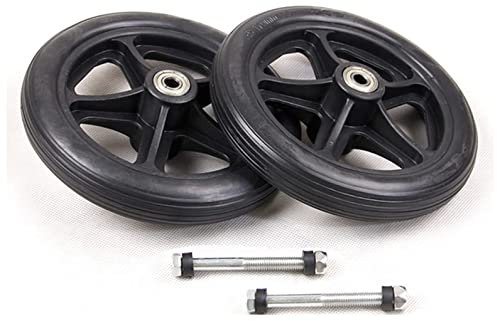 MJZYP 2PCS Wheelchair Front Wheels 6/7/8 Inch Solid Bearing Replacement Wheels Rubber Wheel Universal Wheelchair Replacement Wheel Accessories Schwarz,8in (20cm)