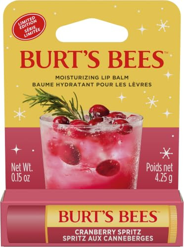 Burt's Bees återfuktande läppbalsam med tranbär (ranberry Spritz) arom, med bivax och E-vitamin E-vitamin jul begränsad utgåva 4,25 g