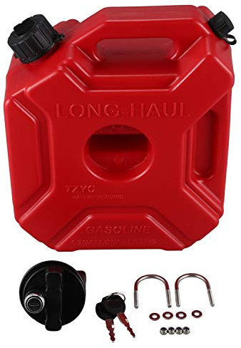 Mengmen Bidon verrouillable en plastique de 5 L pour voiture, moto, jerrican essence, , bidon