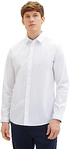 TOM TAILOR Chemise d'affaires avec Stretch pour Homme Coupe Droite, 20000-blanc, 3XL