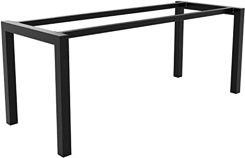 MetaloPro Tischbeine Metall, Schwerlast Stahl Schreibtisch Beine, Tischkufen Schwarz und Schrauben, Bodenschoner, Trapez Tischgestell für Moderne Couchtisch, Esstisch, Wohnzimmertisch – 180x70x72 cm