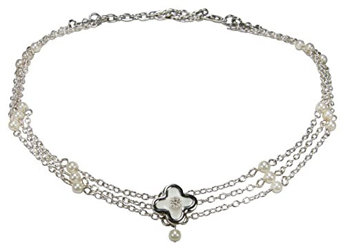Alpenflüstern Trachten-Metall-Kropfkette Adeline - Damen-Trachtenschmuck Dirndlkette (silber-farben) DHK325