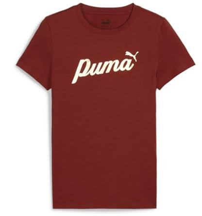 PUMA ESS+ Script Metallic Tee G, Mädchen T-Shirts, Intense Red-Gold foil, 682778