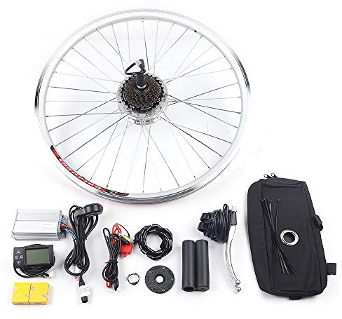 UHDUIG E-cykel konverteringssats 36 V 250 W cykelmotor 26 tum bakhjul cykel konverteringssats multifunktionsdisplay LCD-motor konverteringssats lämplig för 26-tums cyklar