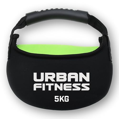 Urban Fitness Kettlebell en tissu, poignée en caoutchouc souple, design sûr au sol, poids remplis de sable, résistance, endurance, entraînement de fitness à domicile, 5 kg