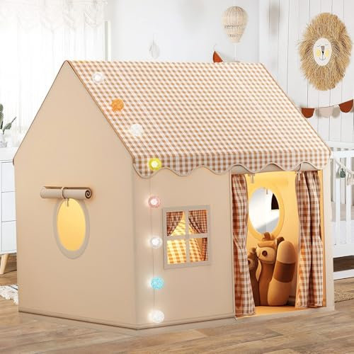Tente pour Enfants,Cabane Enfant Intérieur et Extérieur,Maison de Tente de Jeu, Maison de Jouet pour bébé Enfants Princesse avec fenêtres pour garçons et Filles de 3 à 13 Ans (01)