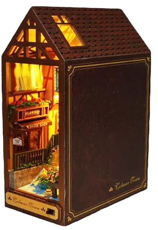 Booknook - Kit da costruzione per adulti | puzzle in legno 3D | libro LED nicchia casa modello per sala lettura, camera da letto, camera dei bambini, aula, sala giochi per bambini e adulti