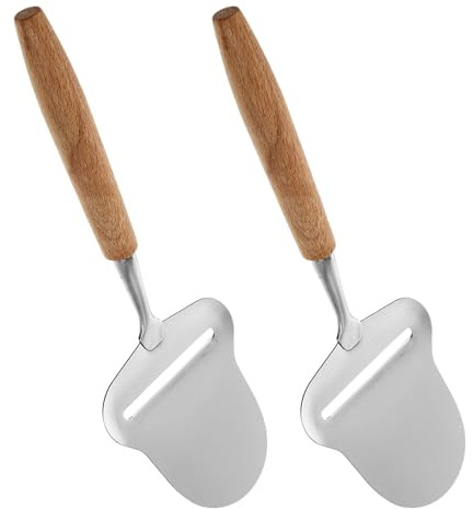 WEKADRIN Grattugia Manico in per e 2 Pezzi da Acciaio Inossidabile Formaggio Antiscivolo con in Legno Design Creativo Facile Pulire per Cucina Domestica