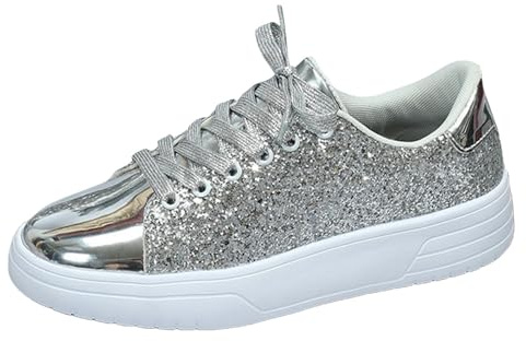 Paljettsneakers dam 39 röda glänsande damskor festliga vandringsskor glitter platta skor luftkuddar sneakers fest utomhusskor stor storlek segelduk skor sport hall glitterskor