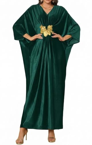Orshoy Ladies Beach Kaftan Dresses Bikini Cover Ups Maxi Caftan Kimono Tunic Loungewear Swimwear Robes Bathing Suit Green