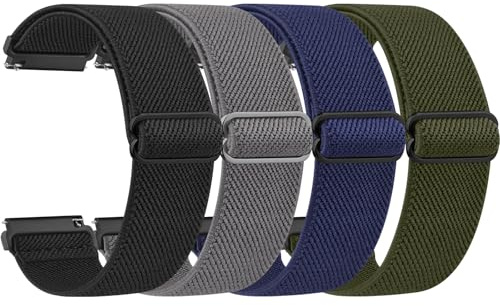 YLK 4 stycken 22 mm nylon, sport, elastiska armband för Garmin Venu 4 45 mm/3 45 mm/Venu 2/Vivoactive 4/Forerunner 265/255 armband, Amazfit Balance armband, klockarmband för kvinnor och män