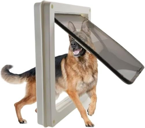 Medium låsbar hundlucka, väderbeständig husdjurslucka med magnetisk tätning för väggmontering, enkel att installera ram, säker åtkomstkontroll inomhus och utomhus, svart