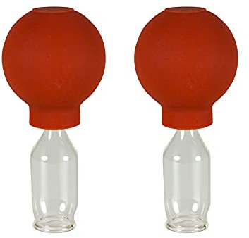 Lauschaer Glas Schröpfgläser mit Ball 2 Stück 15mm zum professionellen, medizinschen, feuerlosen Schröpfen, Schröpfglas, Schröpfgläser