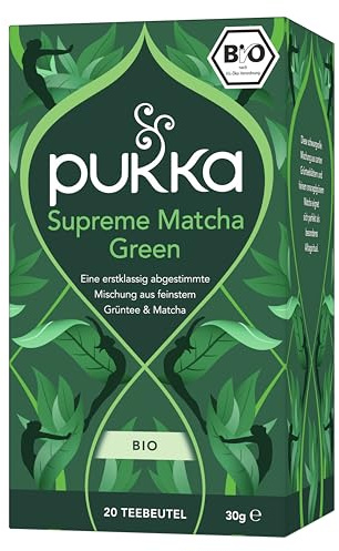 Pukka | Bio Kräutertee Supreme Matcha Green | Grüntee & Matcha | Grüner Tee für frische am Morgen | 1er Pack | 20 Teebeutel