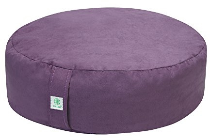 Gaiam Zafu - Cojín de meditación para yoga, almohada ergonómica de trigo sarraceno para apoyo postural, comodidad a medida con relleno ajustable, asa de transporte, versátil para pilates y relajación,