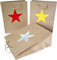 HEKU XL-Geschenktaschen mit Metallic Stern-Motiv in 3 Farben (rot, gold, silber) I Hochwertiges Papier I Ideal für Weihnachten und besondere Anlässe I Kordelband inklusive I 33x26x13 cm - 24 Stück Set