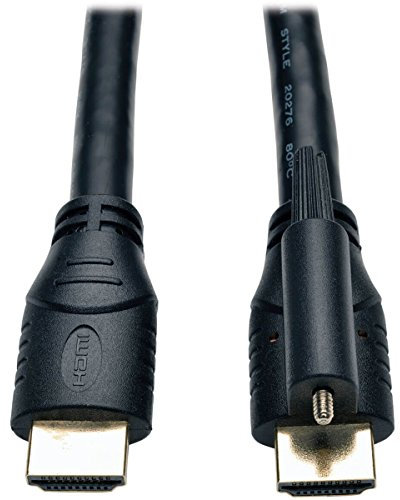 Tripp Lite High Speed HDMI Cable with Ethernet and Locking Connector, Ultra HD 4K x 2K, 24AWG (M/M), 10-ft. (P569-010-LOCK)