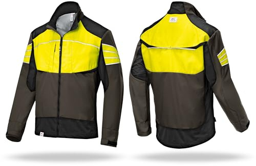 KÜBLER Workwear Forest Ultrashell Jacke | Forstjacke Herren mit CORDURA & Reflex-Elementen | Winddichte Schnittschutzjacke Herren | Atmungsaktive Forstjacke | Forstbekleidung | Forst Jacke