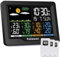 Kalawen Wetterstation mit 3 Außensensoren Innen und Außen Multifunktionale Funkwetterstation Farbdisplay Digital mit Thermometer Hygrometer DCF-Funkuhr Weather Station für Zuhause Büro Hausgarten