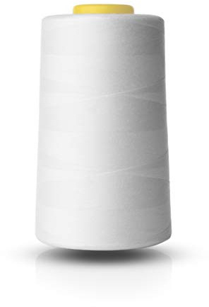 Realm Filo di poliestere per macchina da cucire overlock, 4.674 m, colore bianco, nero, naturale, blu navy (naturale)