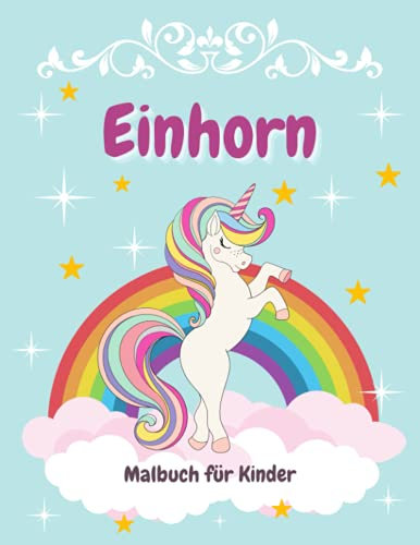 Einhorn-Malbuch für Kinder: Alter 4-8 Jahre, bezaubernde Designs | Einhörner für Kinder, Malbuch für Mädchen
