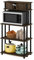 Furinno Turn-N-Tube Werkzeugloses Küchenregal mit Oberschrank, Columbia Walnuss/Schwarz