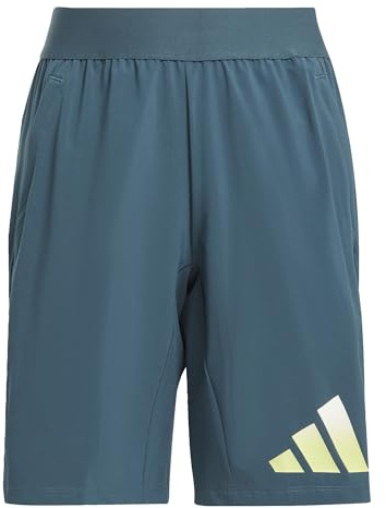 adidas Jungen Train Icons AEROREADY Logo Woven Shorts, Arctic Night/White/Pulse Lime/Pulse Lime, 11-12 Years
