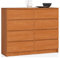 AKORD Cassettiera K-120 con 8 (2x4) Cassetti | Moderna Mobiletto per Soggiorno Sala da Pranzo Camera da Letto Corridoio Bagno | Armadio Cameretta | 120x99x40 cm | Peso 65 kg | Ontano