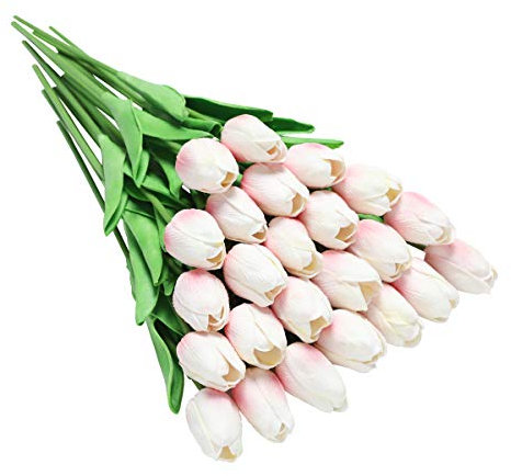 Fake Tulpen Künstlich Wie Echt -12 Stück Künstliche Kunstblumen Tulpen Hell Pink Wie Echt Real Touch Kunst Tulpe Latex für Zuhause Hotel Zimmer Tischdekoration