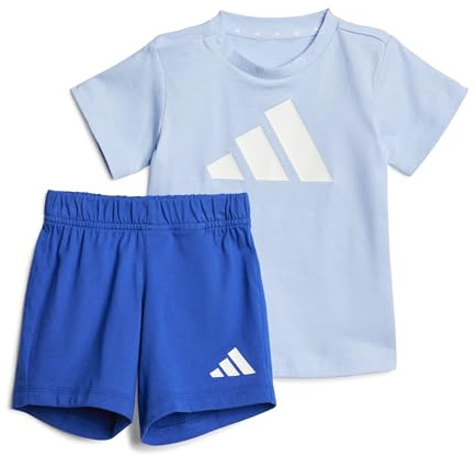 adidas Unisex Baby Essentials Big Logo Set Track Suit, glow blue/white, 9-12 Months