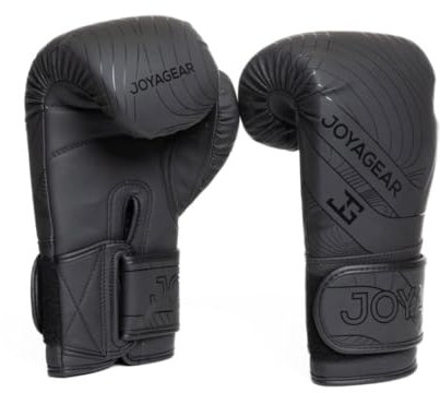 JOYA Kickbox Handschuhe Essentials - Schwarz 10 oz - Hergestellt aus hochwertigem Kunstleder - Kampfsport Sparring Handschuhe - Muay Thai Kickboxen - Boxhandschuhe - Punchinghandschuhe Joya Fight Gear
