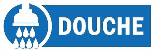 Shower, blue informational sign FR093-1mm flexible Plastic sign (150mm x 50mm)