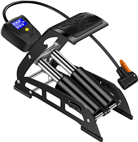 NAMOARLY Tragbare Kleiner Fußpumpe Pedal Luftpumpe Hochvolt mit Digitalanzeige aus Robustem Material für Fahrrad Elektroauto Motorrad Auto und Aufblasbare Sportartikel
